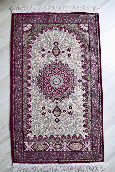 Osmanlı Desen Astarlı Lüks Seccade S1018 Krem - Resim 9