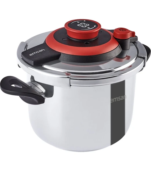 Emsan Vera Düdüdklü Tencere Seti 4+6 Lt Kırmızı - Resim 4