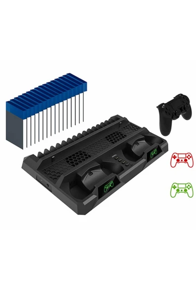 Hepu TP4-18119 PS4 Soğutucu ve Şarj Standı Slim/Pro Uyumlu - 7
