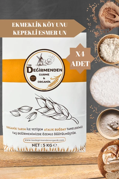 Taş Değirmenden Organik Atalık Ekmeklik Köy Unu - Kepekli Esmer Un - 20 Kilo ürün görseli 1