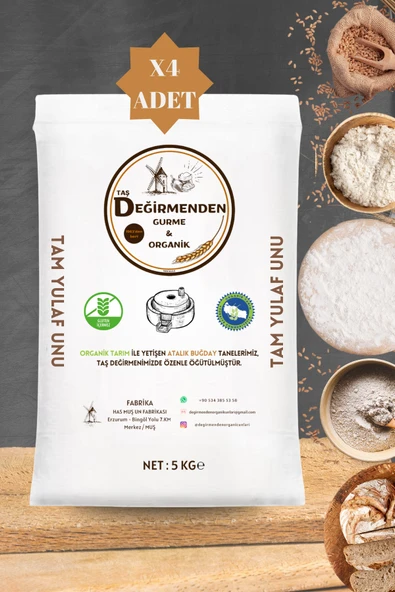 Taş Değirmenden Organik Organik Atalık Tam Yulaf Unu (Gluten İçermez) - 20 Kilo ürün görseli