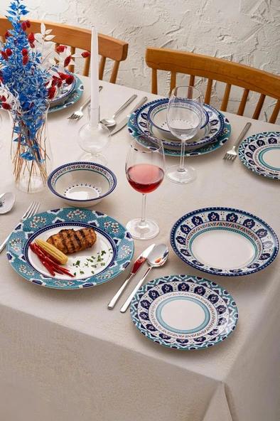 İstanbul Porselen Şems 24 Parça 6 Kişilik Yemek Takımı - 6