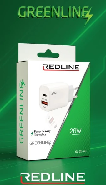 Redline Gl-20-Ac Whıte Charge Şarj Başlığı Usb + Type-C Girişli, Kablosu Yoktur ürün görseli