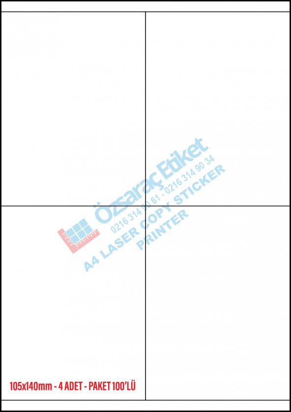105MM*57MM A4 LASER ETİKET - 6