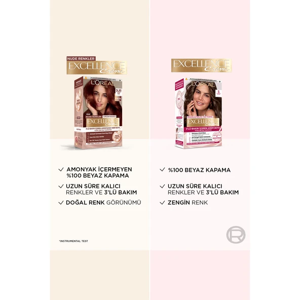 L’Oréal Paris Excellence Creme Nude Renkler Saç Boyası – 5UR Nude Kızıl - Resim 8