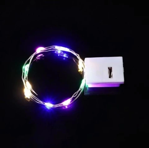 1mt Pilli Süsleme Ledi RGB Peri Led (3 Adet LR44 Pilleri Karışık Renkli Işık) ürün görseli