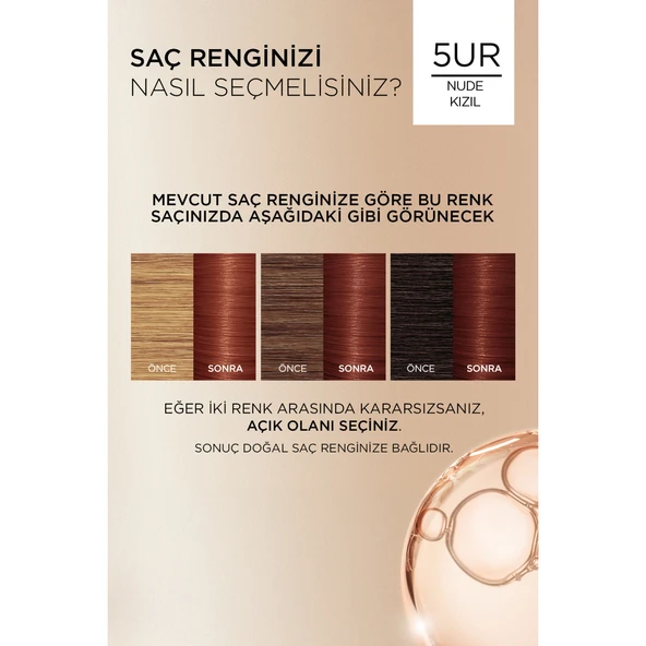 L’Oréal Paris Excellence Creme Nude Renkler Saç Boyası – 5UR Nude Kızıl - Resim 5