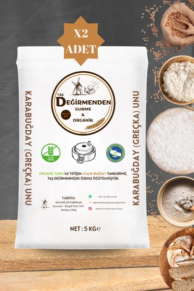 Taş Değirmenden Organik Organik Atalık Karabuğday (Greçka) Unu (Gluten İçermez) - 10 Kilo ürün görseli