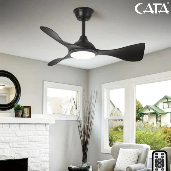CATA Zürih Ledli Tavan Vantilatörü 40w Aydınlatma 70w Fan Kumandalı Dekoratif 3 Kanat - 3
