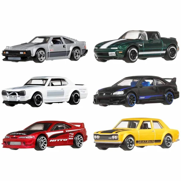 1:64 Hot Wheels Japon Temalı 6’lı Araba Seti JBY77 ürün görseli 1