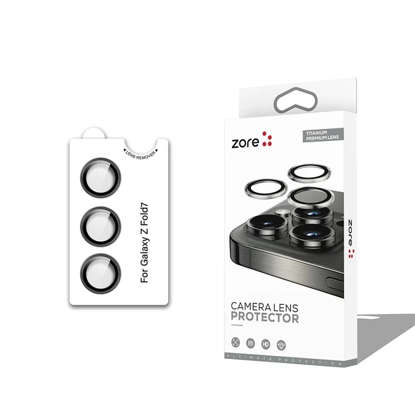 Galaxy Z Fold 7 Zore CL-12 Premium Safir Parmak İzi Bırakmayan Anti-Reflective Kamera Lens Koruyucu ürün görseli 1