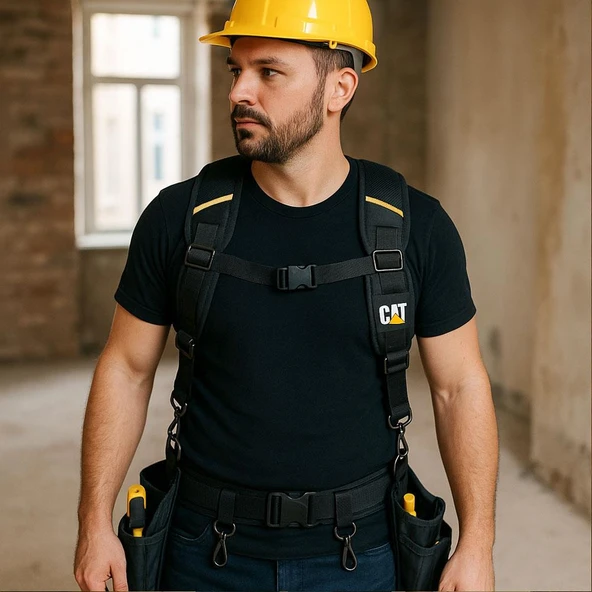 CAT DA980573 4 Kollu Askı Kancalı Ağır Hizmet Bel Alet Çantası için Omuz Askılığı - 10