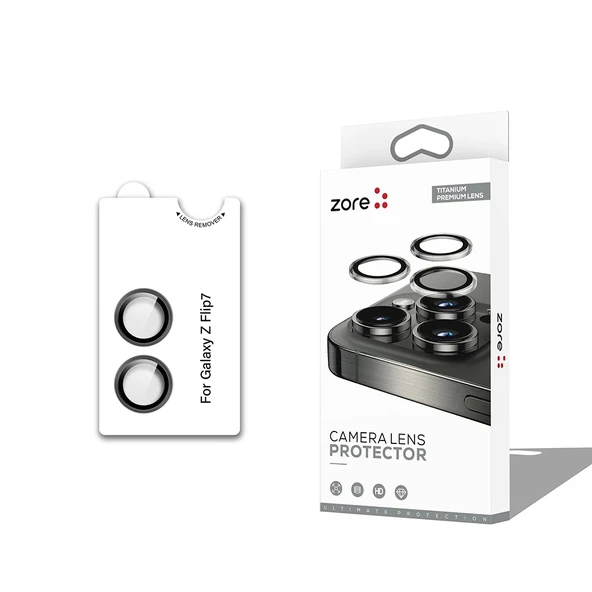 Galaxy Z Flip 7 Zore CL-12 Premium Safir Parmak İzi Bırakmayan Anti-Reflective Kamera Lens Koruyucu ürün görseli 1