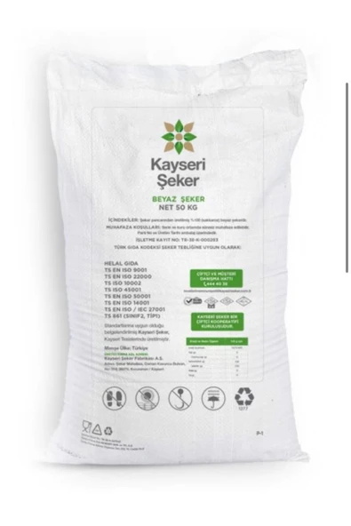 Şenler - Kayseri Şeker -kristal Beyaz Şeker - Toz - 50 Kg Üretim: Tokat/turhal ürün görseli