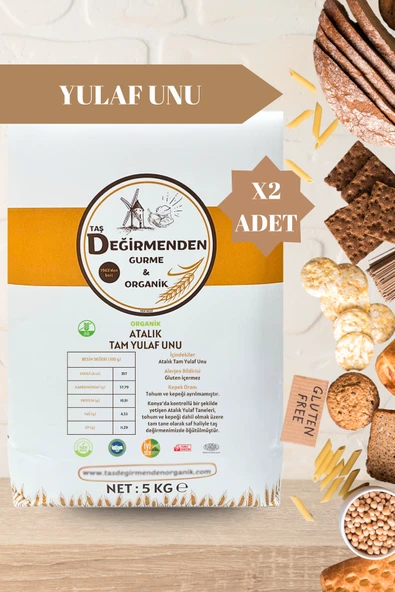 Taş Değirmenden Organik Atalık Tam Yulaf Unu (Gluten İçermez) - 10 Kilo - Resim 2