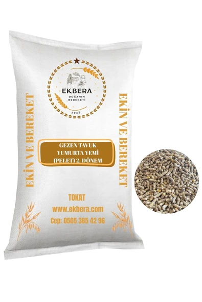 EKBERA Gezen Tavuk Yumurta Yemi (Pelet) - 2. Dönem - Tüm Kanatlılar İçin Uygun - 25 kg ürün görseli