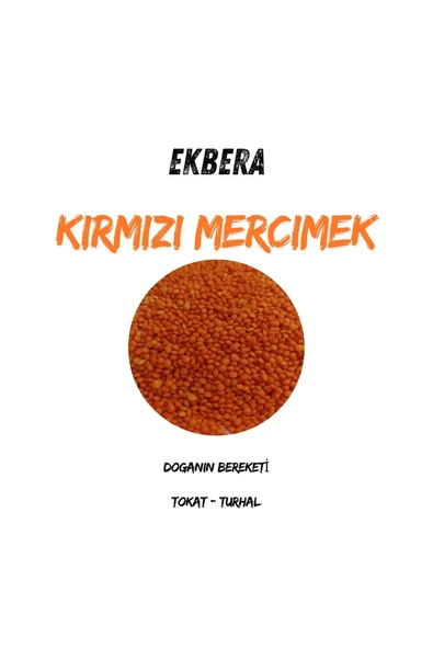 EKBERA Yerli Kırmızı Mercimek  - 3 kg - Resim 2