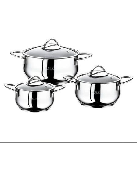 Oms Yummy 6 Parça Paslanmaz Çelik Tencere Seti - 1032 000886 ürün görseli