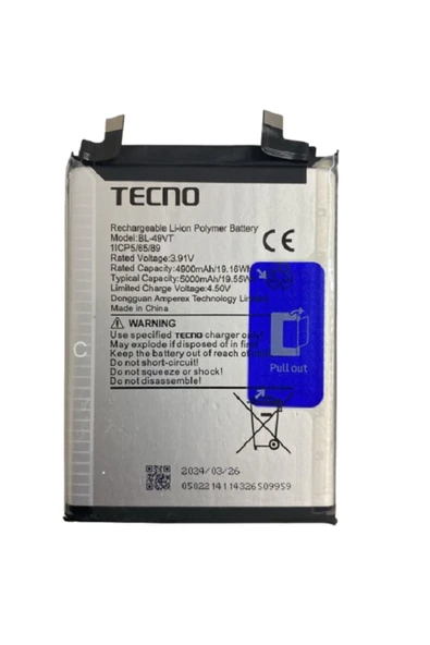 Tecno Camon 30 Pil Batarya BL-49VT 5000 mAh ürün görseli