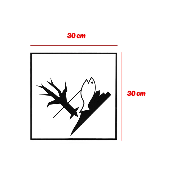 Metal Alüminyum Düz 30x30 cm Levha Su Kirliliği Zehirli Madde Oksijen Yetersizliği Uyarı Levhası - Resim 3