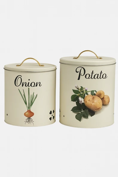 Metal Patates Soğan Kovası  DC-6755  KREM ürün görseli