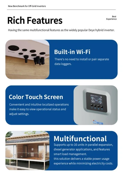 DEYE 6KW Tam Sinüs Akıllı Off-Grid 48V (IP65) - 7