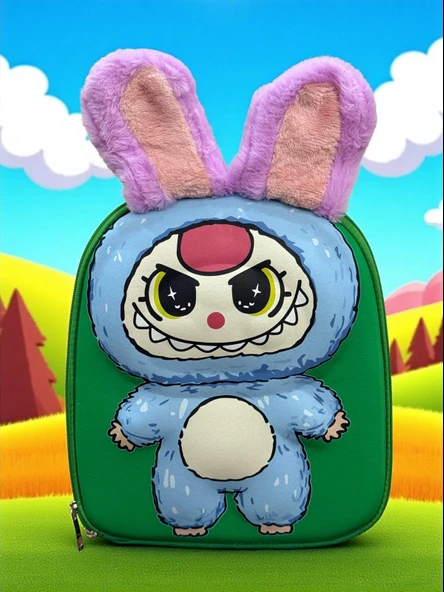 Labubu 3D Günlük Anaokulu Destekli Ayarlanabilir Çocuk Sırt Çantası