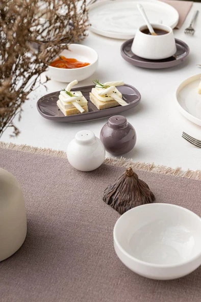 Beyaz - Gri Parla 32 Parça 6 Kişilik Kahvaltı Takımı - 5