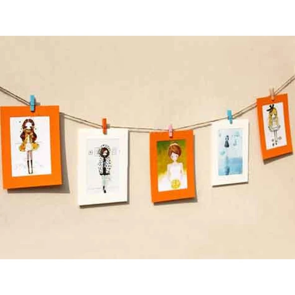 Renkli Mini Ahşap Mandal - 19