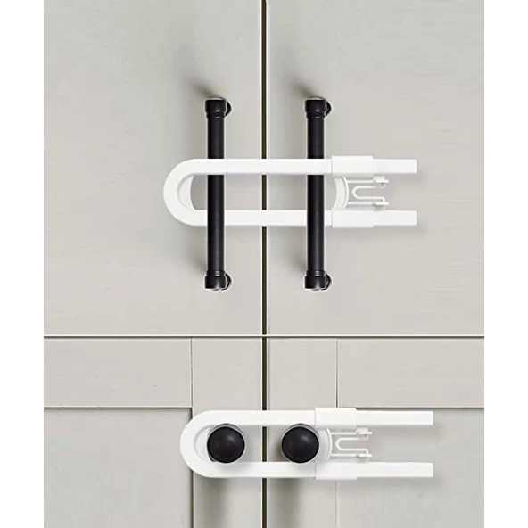 Çocuk Koruma Kilidi - Slide Dolap Çekmece Kilidi Sürgülü Kilit - 11