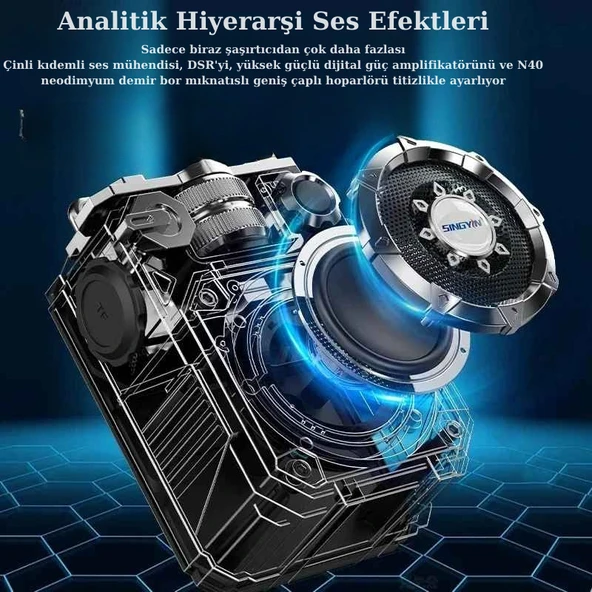 Mecha Tarzı Bluetooth Hoparlör Taşınabilir Subwoofer Mini Kablosuz Şarjlı Bas Müzik Çalar Ses Kutusu