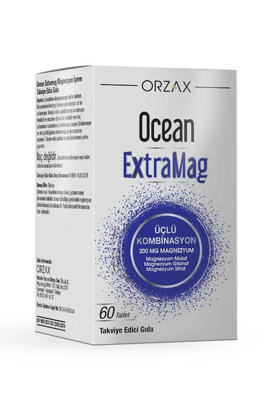 OCEAN Extramag 200 Mg Magnezyum Içeren Takviye Edici Gıda 60 Tablet - 1