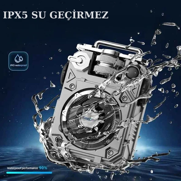 Mecha Tarzı Bluetooth Hoparlör Taşınabilir Subwoofer Mini Kablosuz Şarjlı Bas Müzik Çalar Ses Kutusu - 5