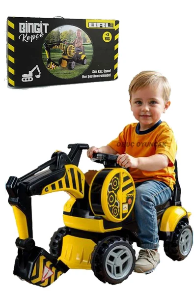 Bingit Ekskavatör Kepçe Oyuncak 110 cm Pedalsız – Sür, Kaz, Oyna! - 2