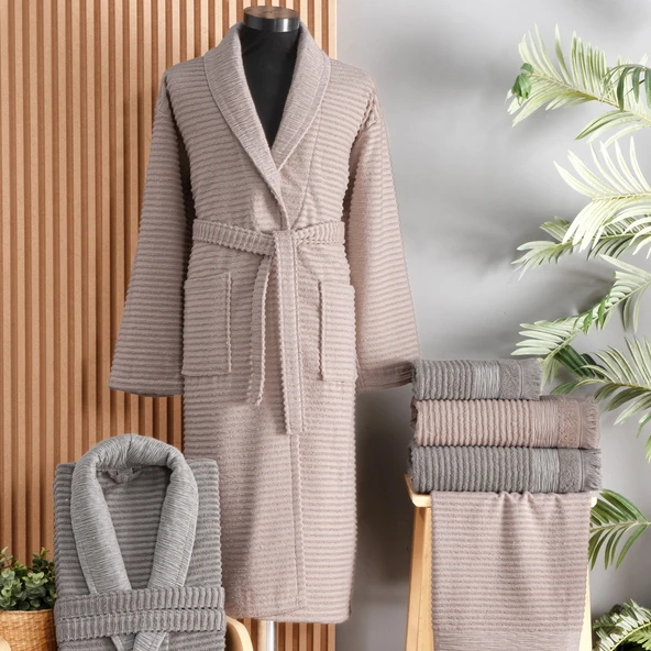 Schafer Home Bohemia Banyo Seti 6 Parça-Gri/Pudra