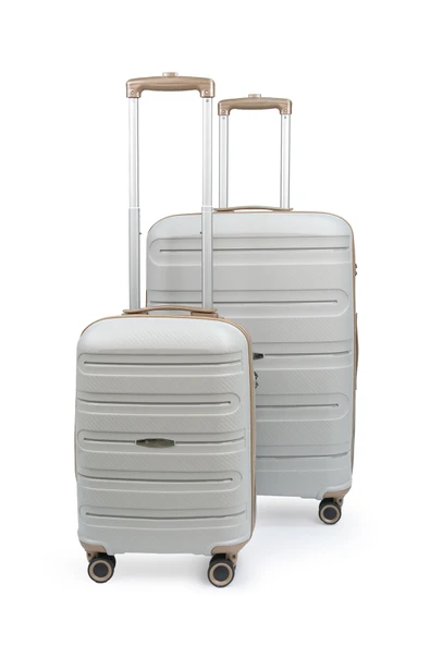 Artemis Polipropilen PP Kırılmaz 2'li Valiz Seti Büyük ve Kabin Boy - Gri