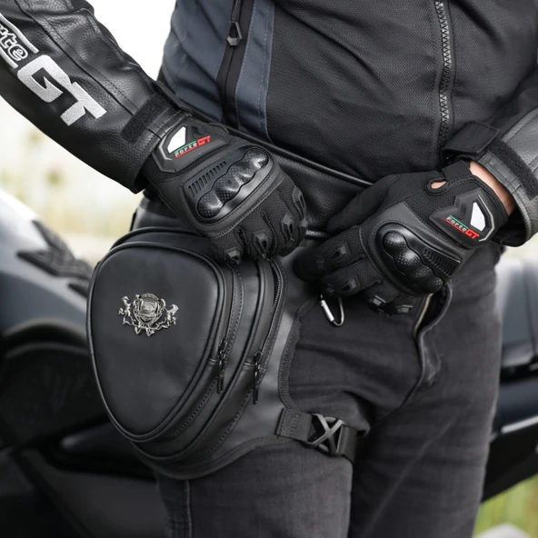 Forte Gt TEX 45 Chopper Bacak Çantası Suni Deri Çanta Motosiklet Bacak Ve Bel Çantası - Resim 3