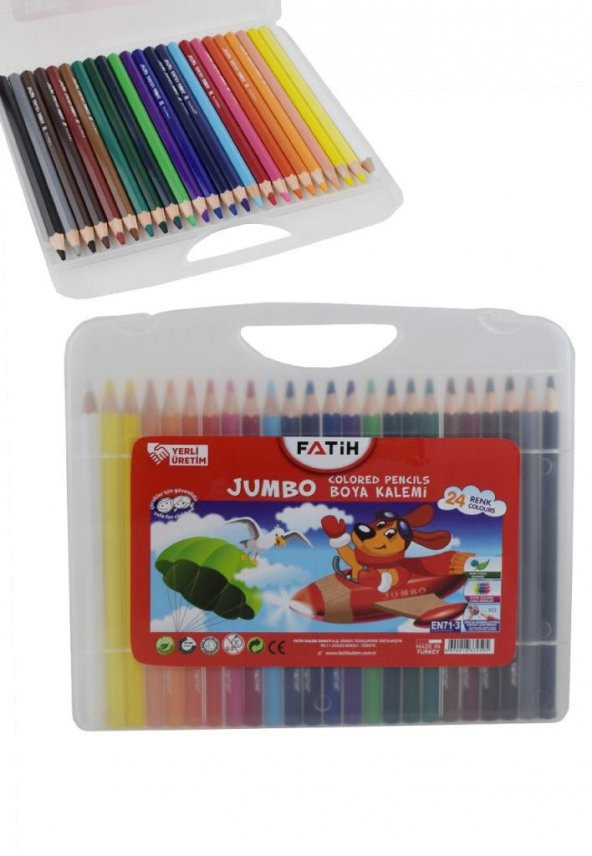 Fatih 24 Renk Jumbo Kuru Boya Kalemi Çantalı - 1