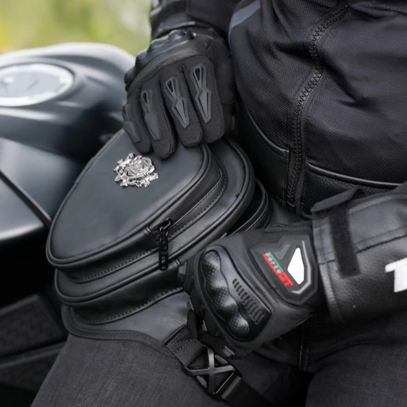 Forte Gt TEX 45 Chopper Bacak Çantası Suni Deri Çanta Motosiklet Bacak Ve Bel Çantası - Resim 4