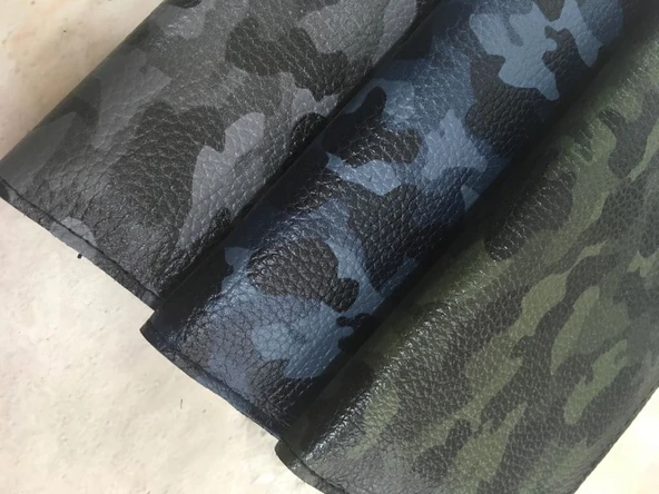 Leony 6.1 inch Uyumlu Deri Kartlıklı Kılıf Kamuflaj Yeşil - 4