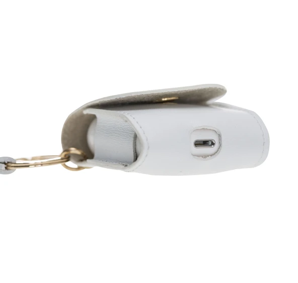 Apple AirPods 2.nesil Uyumlu Deri Kılıf Mai Snap F3 Beyaz - 5