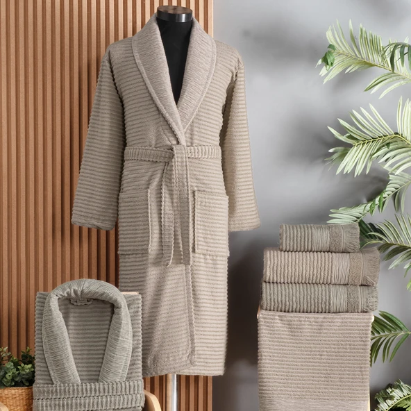 Schafer Home Bohemia Banyo Seti 6 Parça-Antrasit/Krem