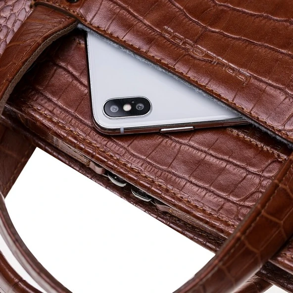 Barchello Pergamon Deri Laptop Çantası FL Kahverengi - 4