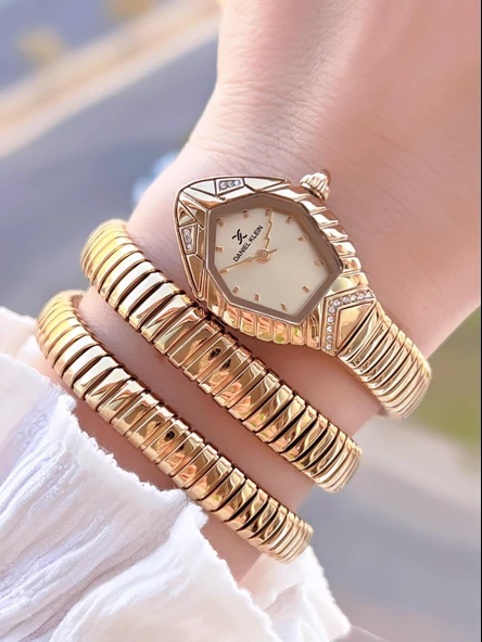 Daniel Klein Yeni Sezon Dolamalı Çelik Kordon 3 Atm 2 Yıl Garantili Kadın Kol Saati+Bileklik 10084.3