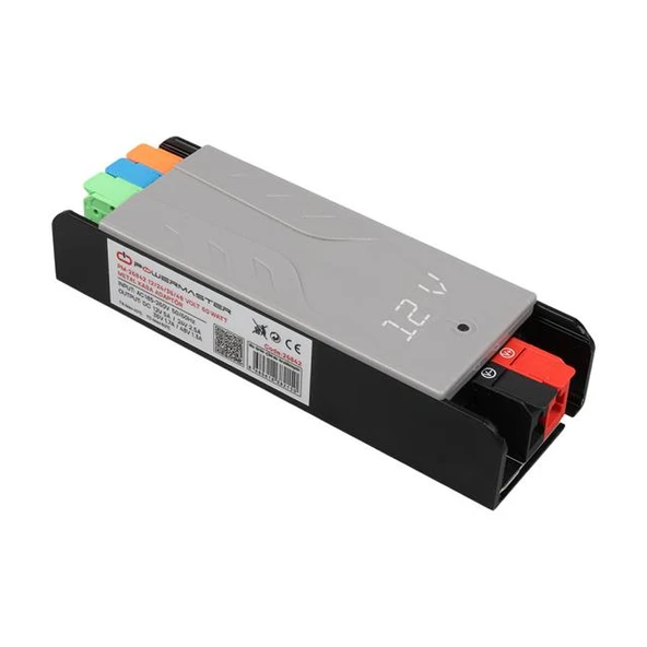 Powermaster PM-26842 12/24/36/48 Volt 3 Amper 60 Watt Metal Kasa Kademeli Adaptör Voltaj Göstergeli 128X42x27mm ürün görseli