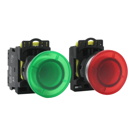 XKOREN 1 NO Kontaklı LED’li Anlık Mantar Buton Yeşil (10ADET) ürün görseli 1