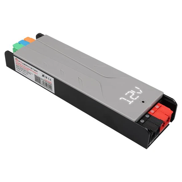 Powermaster PM-26839 12 Volt 10 Amper 120 Watt Slim Metal Kasa Adaptör Voltaj Göstergeli 189X51x27mm ürün görseli 1