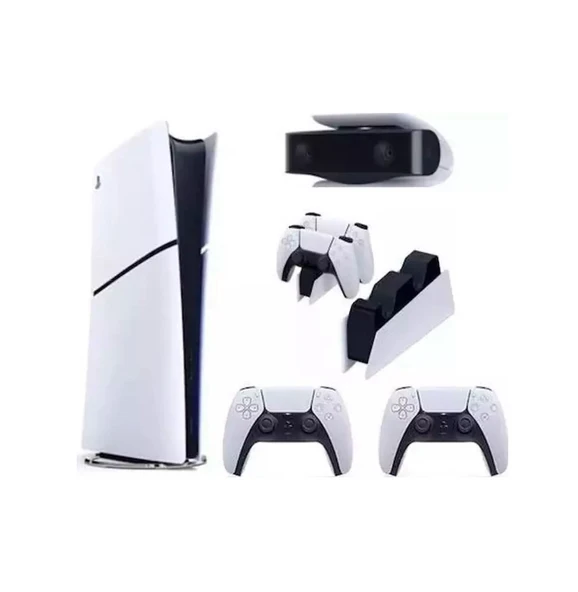 Sony Playstation 5 Slim Dijital Edition + 2 Dualsense + Şarj Istasyonu + Ps5 Kamera Oyun Konsolu