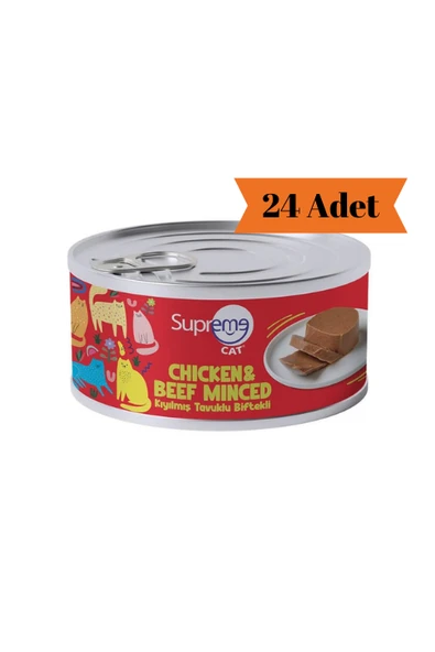Supreme Cat Kıyılmış Tavuklu ve Biftekli Yetişkin Kedi Konservesi 85Gr x 24 Adet ürün görseli 1