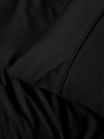 Cotton Box Silky Saten King Size Nevresim Takımı Siyah - Resim 2